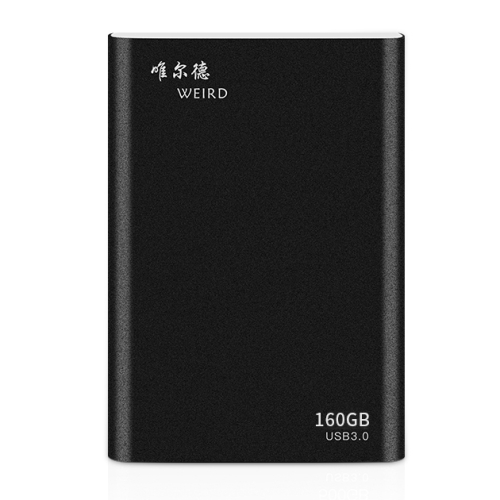 

WEIRD 160GB 2.5 inch USB 3.0 High-speed Transmission Metal Shell Ultra-thin Light Solid State Mobile Hard Disk Drive (Black)