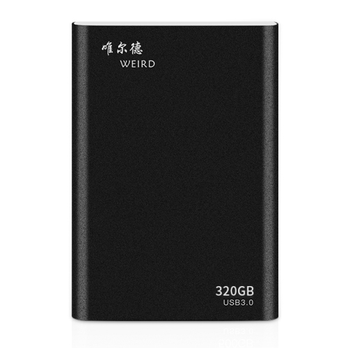 

WEIRD 320GB 2.5 inch USB 3.0 High-speed Transmission Metal Shell Ultra-thin Light Solid State Mobile Hard Disk Drive (Black)
