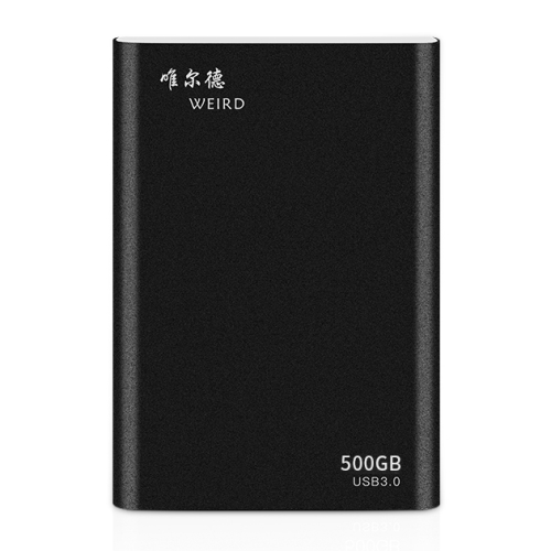 

WEIRD 500GB 2.5 inch USB 3.0 High-speed Transmission Metal Shell Ultra-thin Light Solid State Mobile Hard Disk Drive (Black)