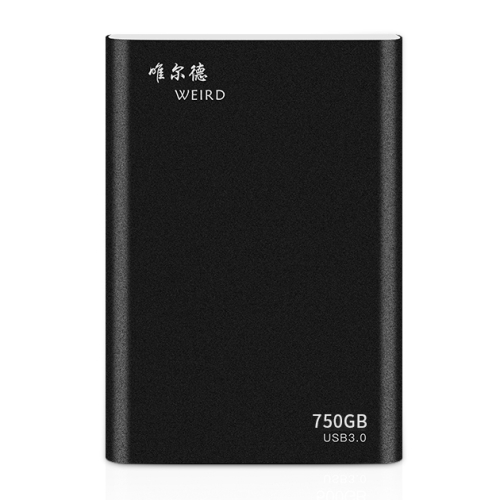 

WEIRD 750GB 2.5 inch USB 3.0 High-speed Transmission Metal Shell Ultra-thin Light Solid State Mobile Hard Disk Drive (Black)