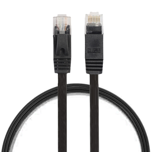 

0.5m CAT6 Ultra-thin Flat Ethernet Network LAN Cable, Patch Lead RJ45 (Black)