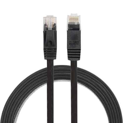 

1.8m CAT6 Ultra-thin Flat Ethernet Network LAN Cable, Patch Lead RJ45 (Black)