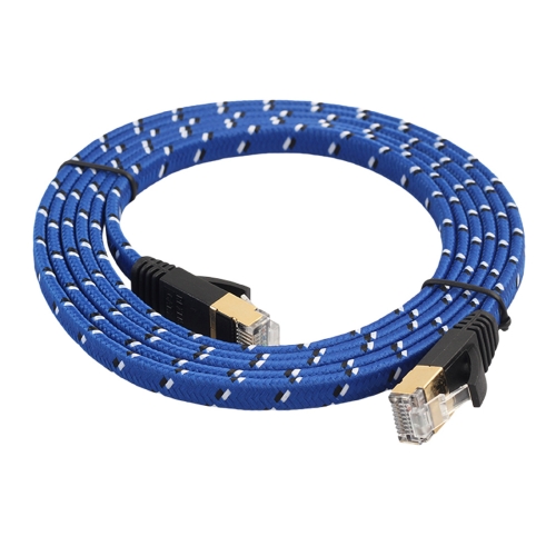 

3m Gold Plated CAT-7 10 Gigabit Ethernet Ultra Flat Patch Cable for Modem Router LAN Network, Built with Shielded RJ45 Connector