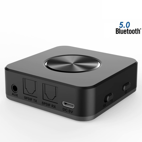 

BT4863 Bluetooth V5.0+EDR Wireless Bluetooth Transmitter Receiver Adapter Stereo Audio Music Adapter with 3.5mm Audio Cable (Black)