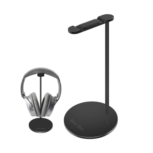 

NB-Z3 Aluminum Alloy + Leather + Silicone Material Headphone Holder / Headset Stand(Black)