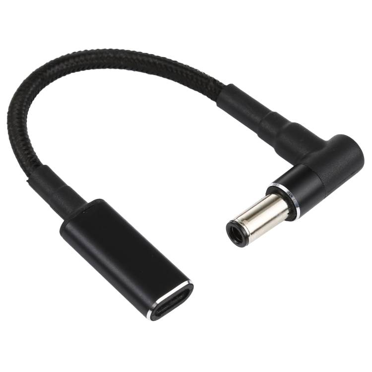 

PD 100W 18.5-20V 6.0 x 0.6mm Elbow to USB-C / Type-C Adapter Nylon Braid Cable
