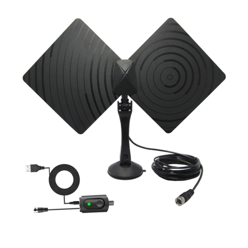 

AN-1008B 5dBi/25dBi Indoor HDTV Antenna with Holder, VHF170-230/UHF470-862MHz(Black)