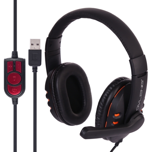 

OVLENG Q7 Stereo Headset with Mic & Volume Control Key for Computer, Cable Length: 2m(Orange)