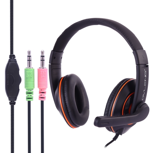 

OVLENG X10 Stereo Headset with Mic & 3.5mm Plug & Volume Control Key for Computer, Cable Length: 1.8-2m(Orange)