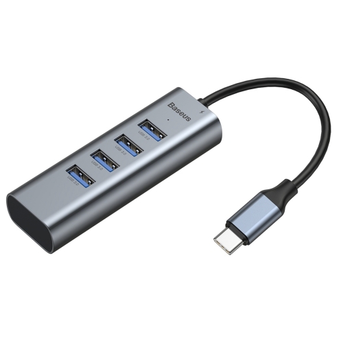 

Baseus CAHUB-Q0G Enjoy Series USB-C / Type-C to USB 3.0 x 4 + PD HUB Adapter (Dark Gray)