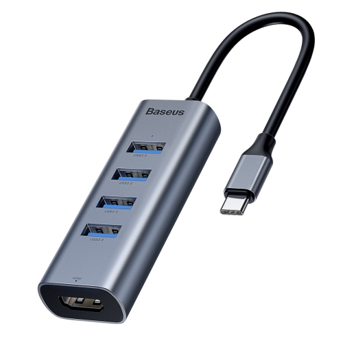 

Baseus CAHUB-N0G Enjoy Series USB-C / Type-C to USB 3.0 x 4 + HDMI HD Intelligent HUB Adapter (Dark Gray)
