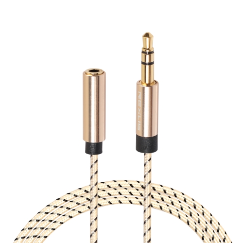 

REXLIS 3596 3.5mm Male to Female Stereo Gold-plated Plug AUX / Earphone Cotton Braided Extension Cable for 3.5mm AUX Standard Digital Devices, Length: 3m