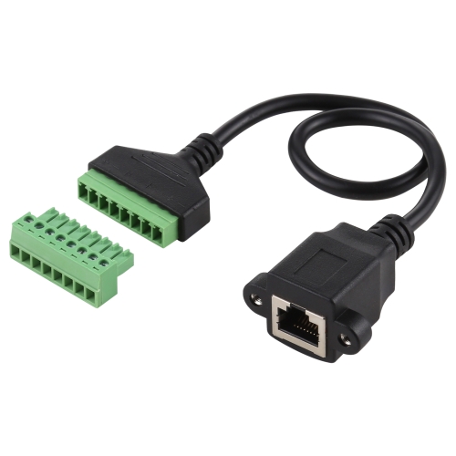 

RJ45 Female Plug to 8 Pin Pluggable Terminals Solder-free USB Connector Solderless Connection Adapter Cable, Length: 30cm