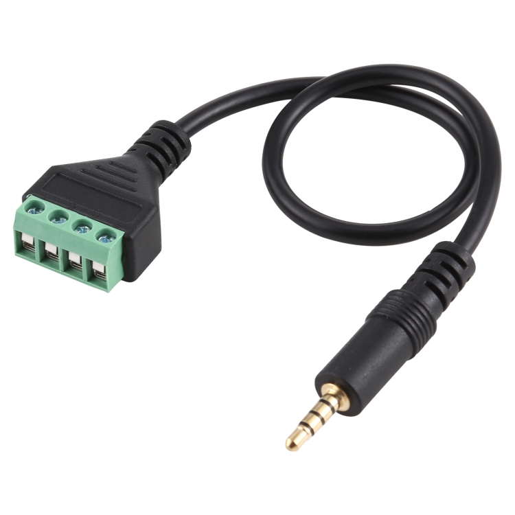 

3.5mm Male to 4 Pin Pluggable Terminals Solder-free Connector Solderless Connection Adapter Cable, Length: 30cm