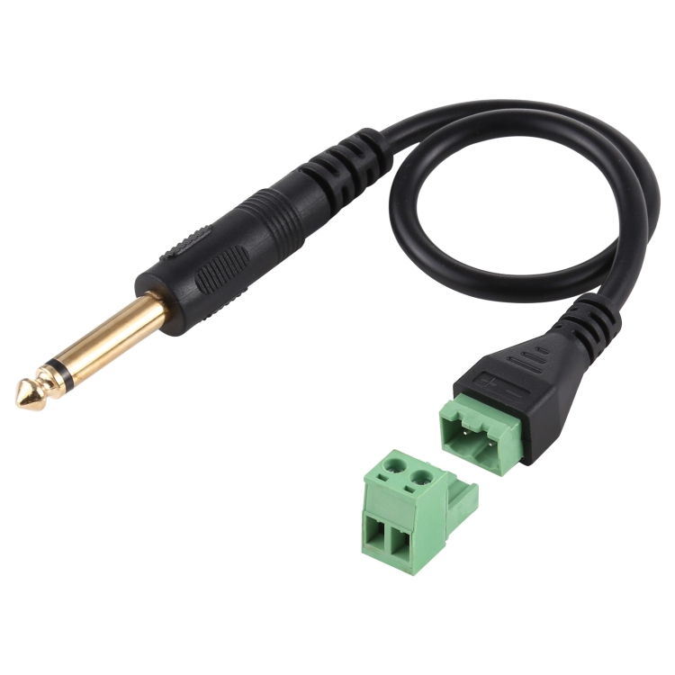 

6.35mm Male to 2 Pin Pluggable Terminals Solder-free Connector Solderless Connection Adapter Cable, Length: 30cm
