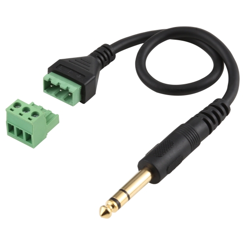 

6.35mm Male to 3 Pin Pluggable Terminals Solder-free Connector Solderless Connection Adapter Cable, Length: 30cm