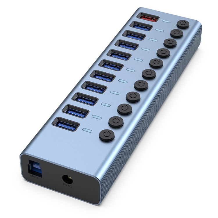

11 in 1 USB 3.0 HUB Splitter with Independent Switch & 12V 4A Power Supply
