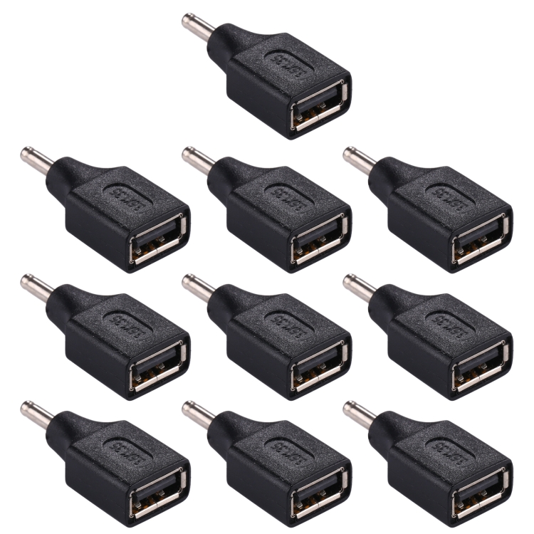 

10 PCS 3.5x1.35mm Male to USB Female Adapter Connector