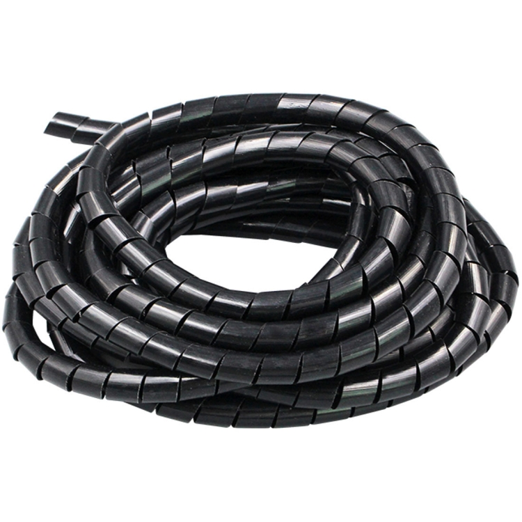 

15m PE Spiral Pipes Wire Winding Organizer Tidy Tube, Nominal Diameter: 6mm(Black)