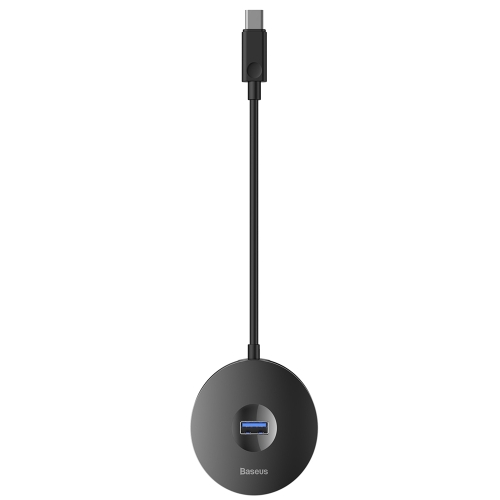

Baseus 4 in 1 USB-C / Type-C 3.0 to USB 3.0 x 1 + USB 2.0 x 3 HUB Small Round Box Smart Adapter(Black)