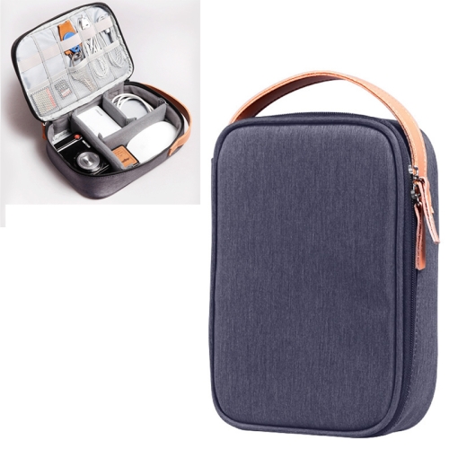 

Multi-function Headphone Charger Data Cable Storage Bag, Ultra Fiber Portable Power Pack, Size: L, 12x5x26cm (Blue)