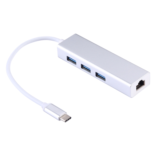 

Aluminum Shell 3 USB3.0 Ports HUB + USB-C / Type-C Gigabit Ethernet Adapter