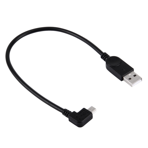 

90 Degree Angle Left Mini USB to USB Data / Charging Cable, Length: 28cm