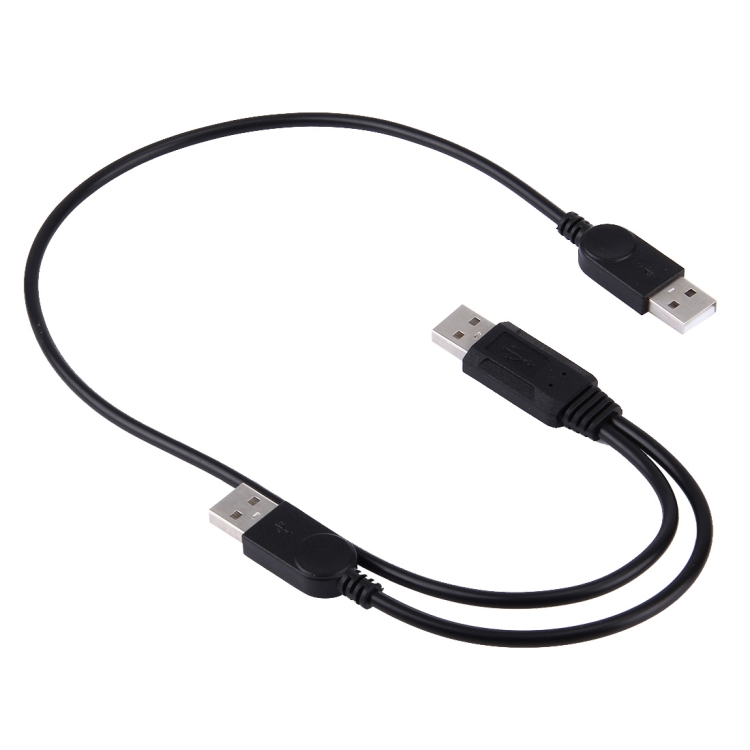 

2 in 1 USB 2.0 Male to 2 Dual USB Male Cable for Computer / Laptop, Length: 50cm