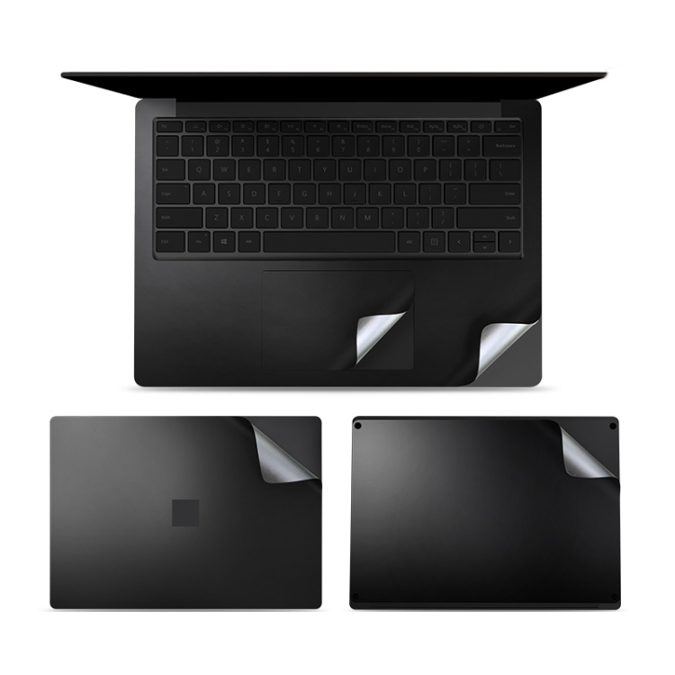 

4 in 1 Notebook Shell Protective Film Sticker Set for Microsoft Surface Laptop 3 13.5 inch (Black)