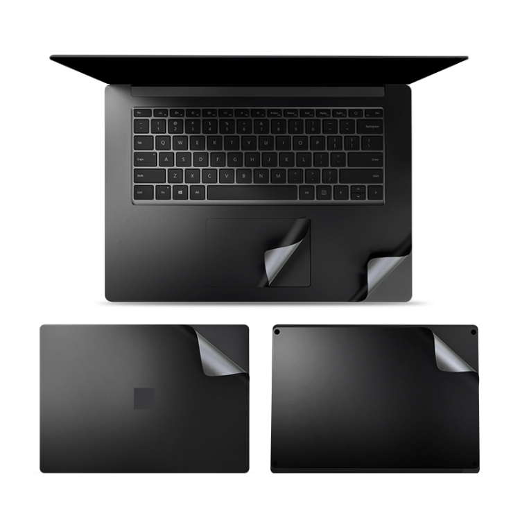 

4 in 1 Notebook Shell Protective Film Sticker Set for Microsoft Surface Laptop 3 15 inch (Black)