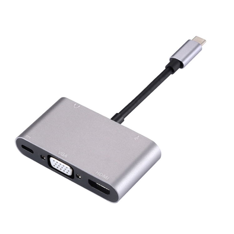 

5 in 1 USB-C / Type-C to USB 3.0 + 3.5mm + PD + VGA + HDMI HUB Adapter