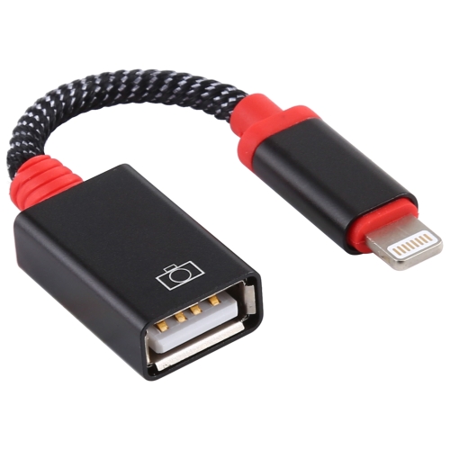 

USB Female to 8 Pin Interface Male OTG Adapter Cable(Black)