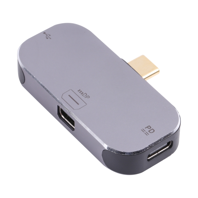 

3 in 1 USB-C / Type-C Male to Dual USB-C / Type-C + Mini DP Female Adapter
