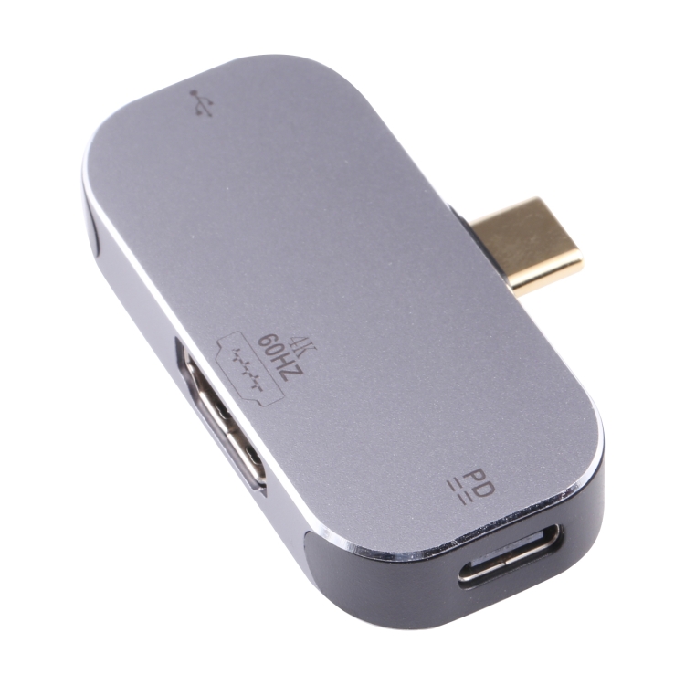 

3 in 1 USB-C / Type-C Male to USB-C / Type-C Charging + USB + 4K 60Hz HDMI Female Adapter