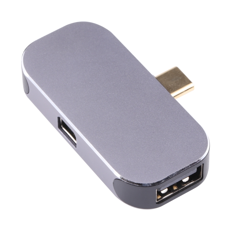 

3 in 1 USB-C / Type-C Male to USB-C / Type-C Charging + USB + Mini DP Female Adapter