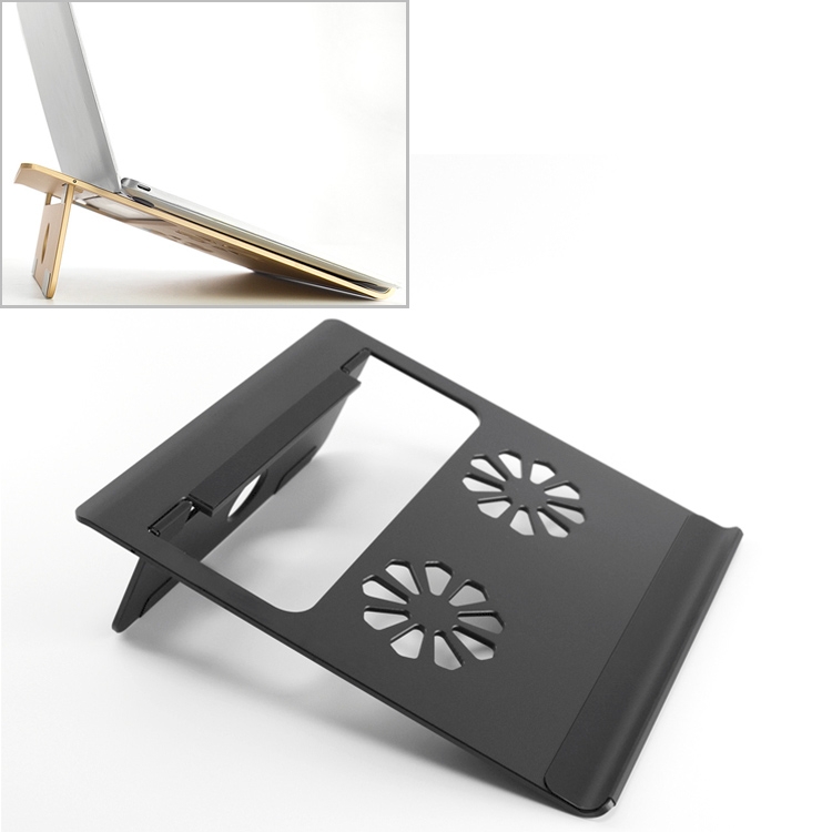 

Universal Portable Foldable Hollow Radiating Aluminum Laptop Desktop Stand for Laptops Under 17 inch(Black)