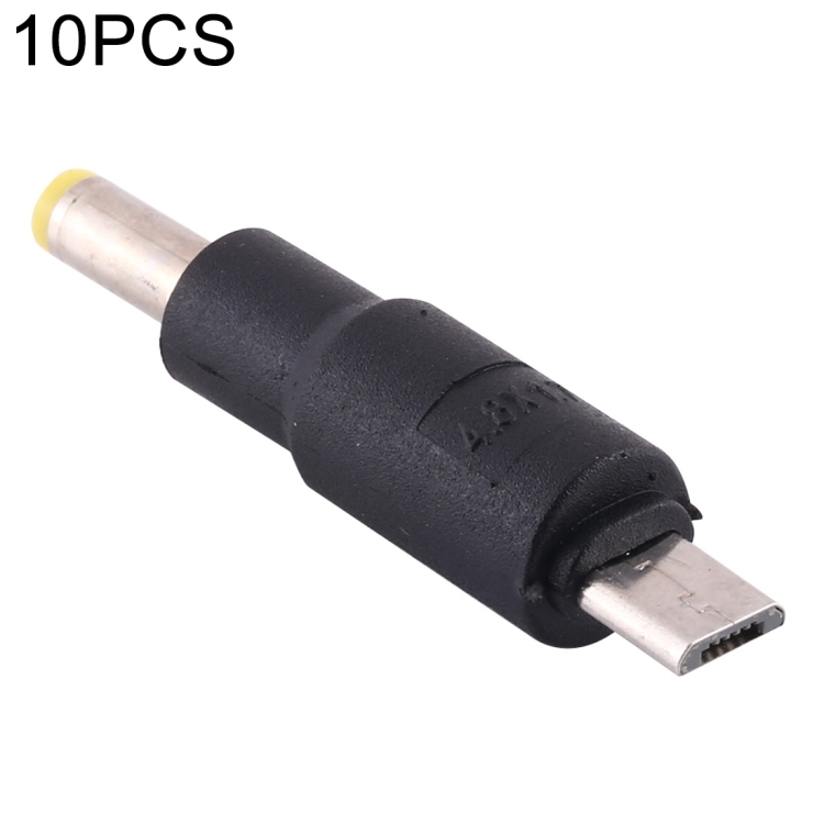 

10 PCS 4.8 x 1.7mm to Micro USB DC Power Plug Connector