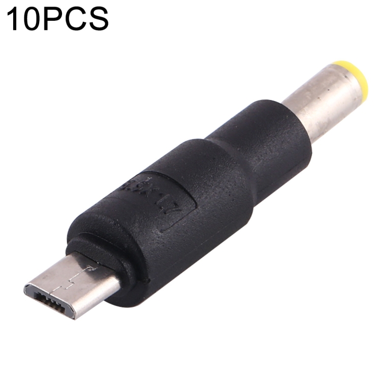

10 PCS 5.5 x 1.7mm to Micro USB DC Power Plug Connector