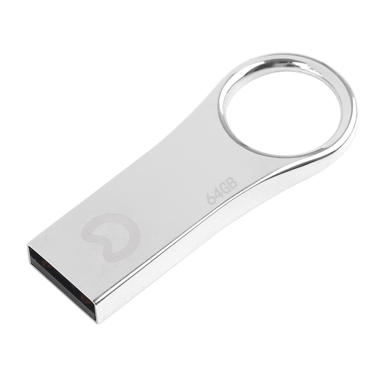 

eekoo 64GB USB 2.0 Waterproof Shockproof Metal Ring Shape U Disk Flash Memory Card (Silver)