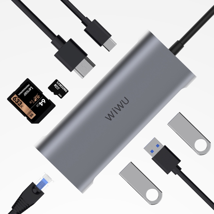 

WIWU 831 8 In 1 Type-C / USB-C Multifunctional Extension HUB Adapter