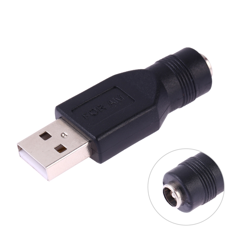 

USB Male to 5.5 x 2.1mm Female Plug Adapter Connector