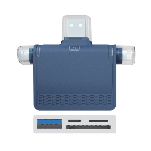 

NK-939C 3 in 1 USB to USB-C / Type-C + 8PIN Multifunctional Docking Station (Blue)