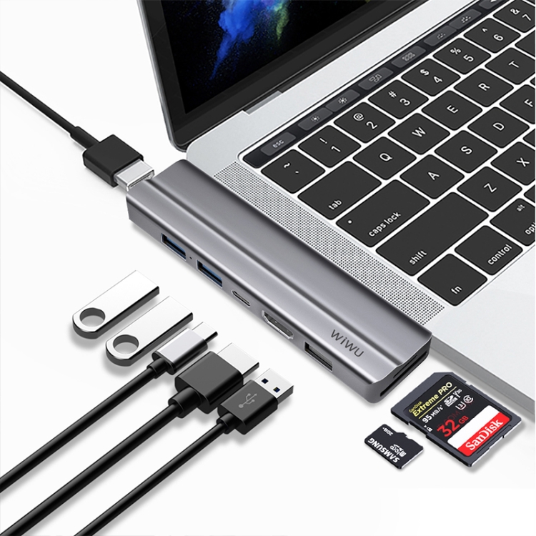 

WIWU T9 7 In 1 Type-C / USB-C Multifunctional Extension HUB Adapter