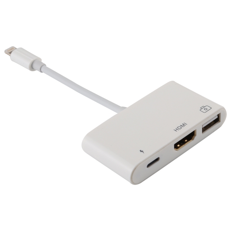 

3 in 1 1080P HDMI + USB + 8 Pin Charging Female Ports to 8 Pin Male OTG Digital Video Converter Cable