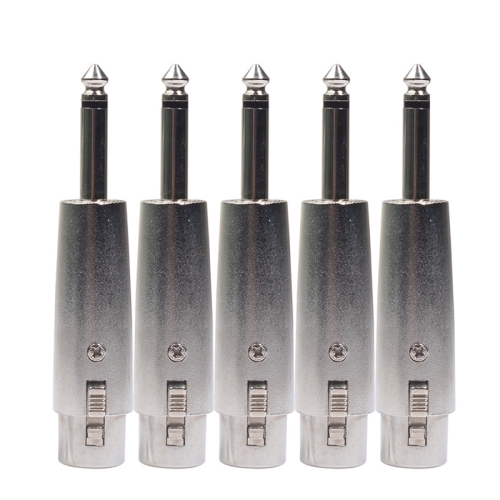 

5 PCS LZ1167 6.35mm Single Track Male Head to XRL Female Audio Adapter Plug