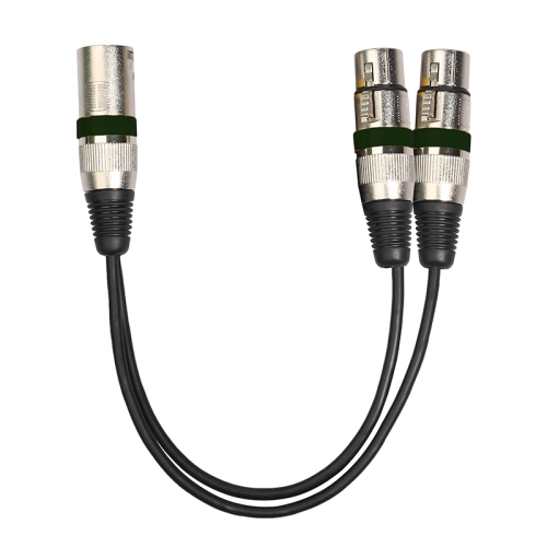 

2055MFF-03 2 In1 XRL Male to Double Female Microphone Audio Cable, Length: 0.3m(Black)