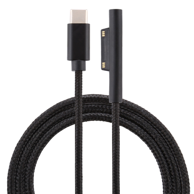 

USB-C / Type-C to 6 Pin Nylon Male Power Cable for Microsoft Surface Pro 3 / 4 / 5 / 6 Laptop Adapter, Cable Length: 1.5m