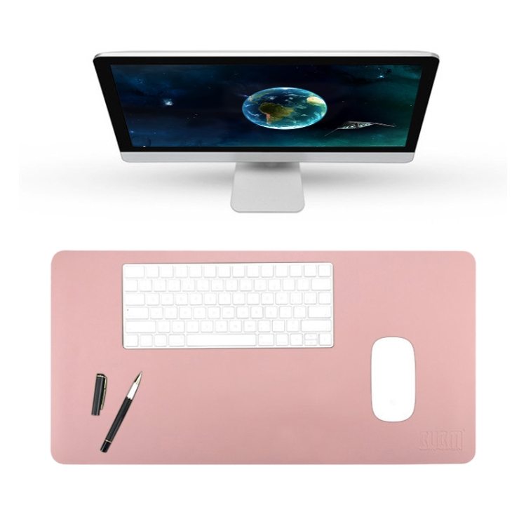 

BUBM Multifunction Super Large Non-slip PU Leather Double-sided Mouse Pad Office Desk Mat, Size: 80 x 40cm(Pink)
