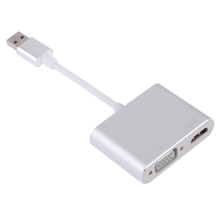 

2 in 1 USB 3.0 to HDMI + VGA Adapter (Silver)