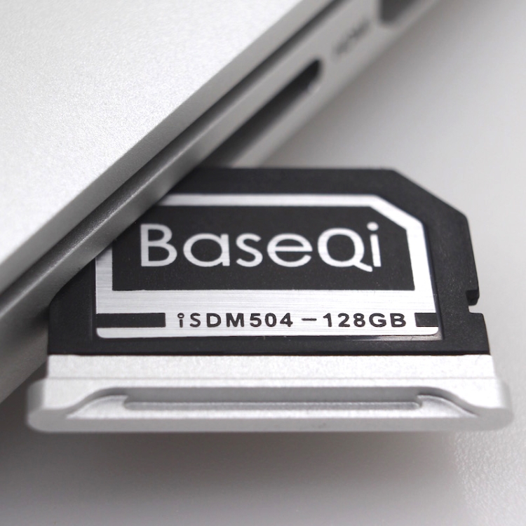 

BASEQI 504MSV 128GB Aluminum Alloy Micro SD(TF) Memory Card for Macbook Pro Retina 15 inch (End of 2013 - after) Laptops